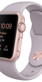Apple Watch Sport 38mm Rose Gold Aluminum Case Lavender sport Band (MLCH2) CPO