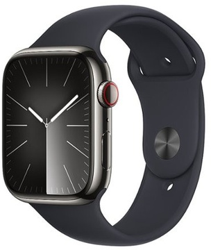 Apple Watch Series 9 GPS + Cellular 45mm Graphite Stainless Steel Case With Midnight Sport Band - M/L (MRMW3)