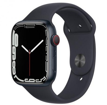 Apple Watch Series 7 GPS + Cellular 45mm Midnight Aluminum Case With Midnight Sport Band (MKJ73)