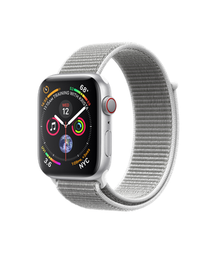 Apple Watch Series 4 GPS + Cellular 44mm Silver Aluminum Case with Seashell Sport Loop (MTUV2, MTVT2)