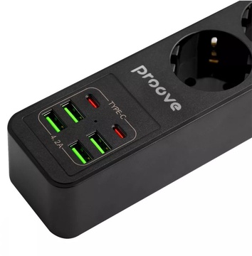 Proove Power Socket P-03 (3 розетки + 4 USB + 2 Type-C) 2М