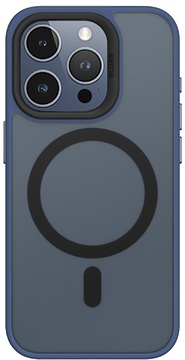 Blueo Frosted Anti-Drop Case for iPhone 15 Pro Max with MagSafe Dark Blue