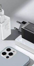 Baseus Super Si Pro Quick Charger Type-C+USB 30W White (CCSUPP-E02)