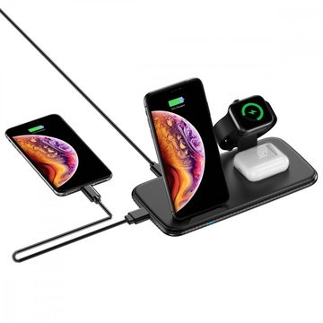 Simple Case Wireless Charger AirPower 4 in 1 Black (15W)