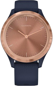 Garmin Vivomove 3s Rose Gold Stainless Steel Bezel w. Navy and Silicone B. (010-02238-03)