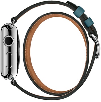 Apple Watch Hermes Barenia Leather Double Tour Regular 38mm/40mm/41mm/42mm Bleu Jean (MMNY2)