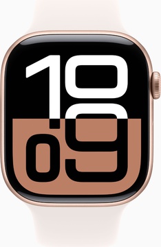 Apple Watch Series 10 GPS + Cellular 46mm Rose Gold Aluminum Case With Light Blush Sport Band - M/L (MWY73)