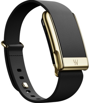 WHOOP MG LeatherLuxe Tapered Black with Gold L/XL + 12 Month Membership