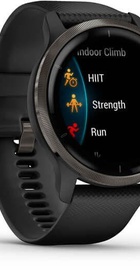 Garmin Venu 2 Slate with Black Leather Band (010-02430-21)