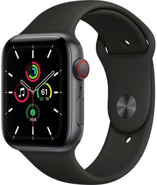 Apple Watch SE GPS + Cellular 44mm Space Gray Aluminum Case with Black Sport Band (MYER2)
