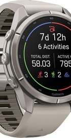 Garmin Fenix 9 Pro inReach 43mm Titanium with Fog Gray/Dark Sandstone Silicone Band (010-04335-80/81)