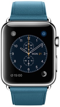 Apple Watch 42mm Stainless Steel Case with Marine Blue Classic Buckle (MMFU2)
