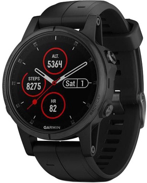 Garmin Fenix 5S Plus Sapphire Black with Black Silicone (010-01987-78)
