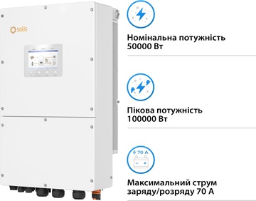 Solis Solar S6-EH3P50K-H-HDY112.64K1-LFP 50kW 112.64kWh 22BAT LiFePO4 6000 циклів