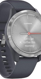 Garmin Vivomove 3s Silver Stainless Steel Bezel w. Granite Blue and Silicone B. (010-02238-00)