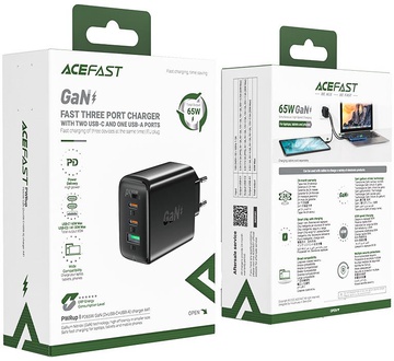 Acefast GaN A41 (2xUSB-C+USB-A) 65W