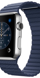 Apple Watch 42mm Stainless Steel Case with Bright Blue Leather Loop (MLFD2)