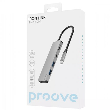 Proove Iron Link 5 in 1 HDMI (2*Type-C + 2*USB3.0 + HDMI)