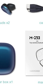Earbuds M20 в металлическом кейсе (Синий)