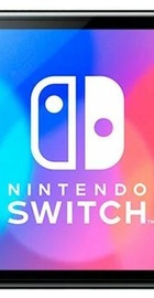 Nintendo Switch OLED with Neon Blue and Neon Red Joy-Con