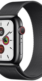 Apple Watch Series 5 GPS + Cellular 44mm Space Black Stainless Steel Case with Space Black Milanese Loop (MWW82)