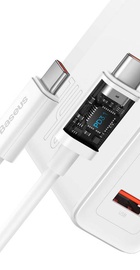 Baseus GaN5 Pro Fast Charger 2C+U 140W White w/Type-C to Type-C cable (CCGP100202)