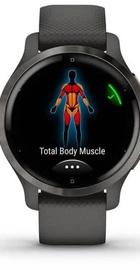 Garmin Venu 2S Slate Bezel with Graphite Case and Silicone Band	(010-02429-10)