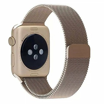 Apple Watch 42mm/44mm/45mm/46mm/49mm Milanese Loop Band Gold (high copy)