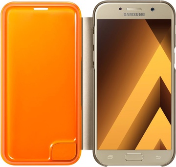 Samsung Neon Flip Cover for Galaxy A3 2017 A320 (EF-FA320PFEGRU) Gold