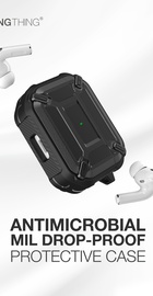 AmazingThing Anti-Bacterial Protection MIL Drop proof Case for AirPods Pro Carbon Black (ATMILAPDPRBLK)
