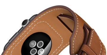Apple Watch Hermes Cuff 42mm with Fauve Barenia Leather Band (MLCE2)
