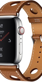 Apple Watch Hermes Series 4 GPS + Cellular 44mm Stainless Steel Case with Fauve Grained Barenia Leather Single Tour Rallye (MU9D2)