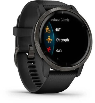 Garmin Venu 2 Slate Stainless Steel Bezel with Black Case and Silicone Band (010-02430-11/01)