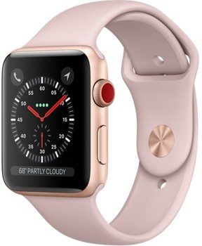 Apple Watch Series 3 GPS + Cellular 42mm Gold Aluminum w. Pink Sand Sport B. (MQK32)