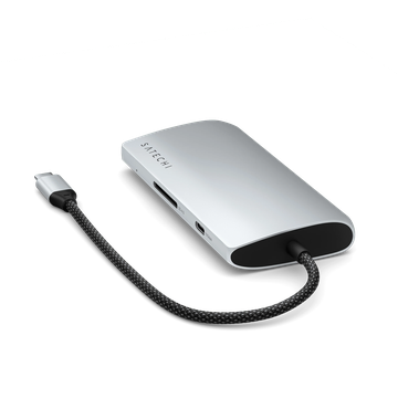 Satechi USB-C Multiport Adapter 8K with Ethernet V3 Silver (ST-P8KES)