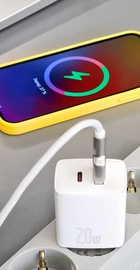 Baseus Compact Quick Charger 20W QC + PD (1xUSB-C + USB 3.0) White (CCXJ-B02)
