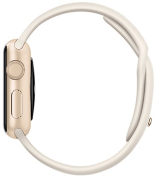 Apple Watch Sport 38mm Gold Aluminum Case Antique White Sport Band (MLCJ2) CPO