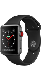 Apple Watch 42mm Series 3 GPS + Cellular Space Gray Aluminum Case with Black Sport Band (MTGT2)
