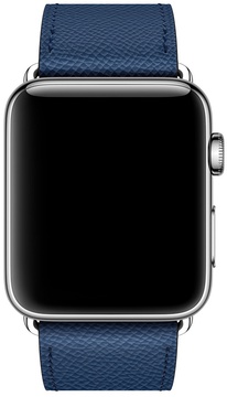 Apple Watch Hermes Leather Single Tour 42mm/44mm/45mm/46mm/49mm Bleu Agate Epsom (MNHW2)