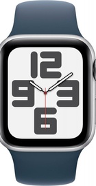 Apple Watch SE 2 GPS 40mm Silver Aluminium Case with Storm Blue Sport Band M/L (MRE23)