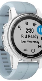 Garmin fenix 5S Plus Glass,Wht w/Sea Foam Bnd (010-01987-23)