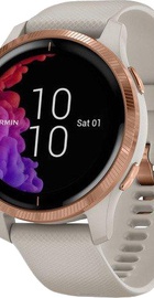 Garmin Venu Rose Gold Stainless Steel Bezel w. Light Sand and Silicone B. (010-02173-23/010-02173-21)