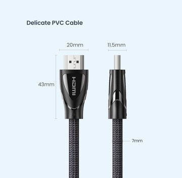 Ugreen PVC Delicate HDMI 2.1 8K/60Hz (4K/120Hz, 48 Гбит/с, HDCP2.2) 2m