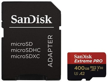 SanDisk 400 GB microSDXC UHS-I U3 Extreme Pro A2 + SD Adapter SDSQXCZ-400G-GN6MA