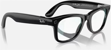 Ray-Ban Meta Wayfarer Shiny Black Frame Clear Lenses (RW4006 601/SB 50-22)