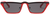 HBK Sexy Cat Eye Sunglasses (c6 red frame/grey lenses)