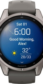 Garmin Fenix 9 43mm Titanium with Pebble Gray Silicone Band (010-04761-10/11)
