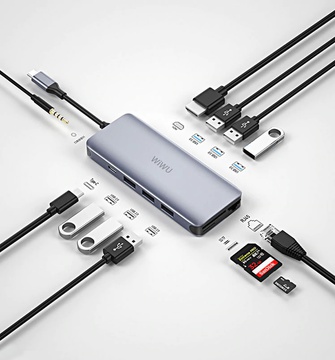 WIWU Alpha 12 in 1 (USB-C to HDMI+3xUSB3.0+USB2.0x3+USB-C+RJ45+SD+microSD+3.5mm Headphone) Space Gray