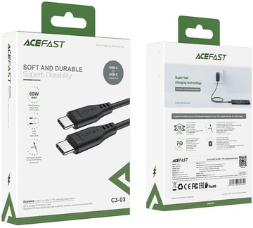 Acefast C3-03 USB-C to USB-C 100W Black