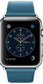 Apple Watch 42mm Stainless Steel Case with Marine Blue Classic Buckle (MMFU2)